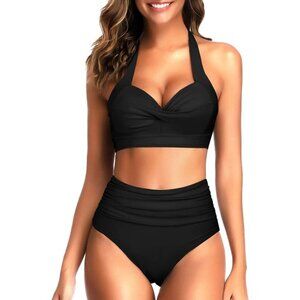 Tempt Me XXL 18 High Waisted Bikini Halter Vintage Bathing Suit 2-Piece Swimsuit